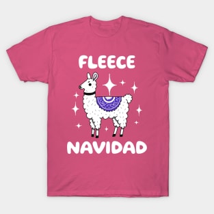 Festive Llama - Fleece Navidad T-Shirt